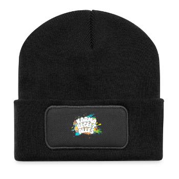 Karma regelt Alles - Recycelte Patch Beanie - Schwarz - Vorne