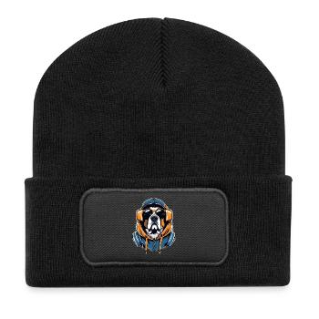 Saint Bernard Gangsta Gangster Dog Gift - Recycled Patch Beanie - black - Front