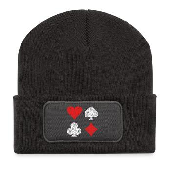 Jeux d’argent Roulette Loterie Poker Jeux d’argent Casino - Beanie recyclé à patch - charbon - Devant
