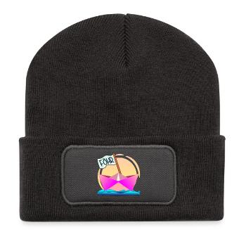 BOOTFAHREN FÖHR INSEL - Recycelte Patch Beanie - Dunkelgrau - Vorne