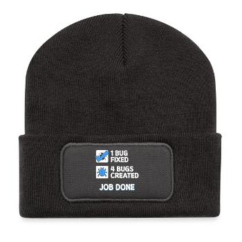 Correction de bugs Bugs de développeur Déclaration de code Informatique - Beanie recyclé à patch - charbon - Devant