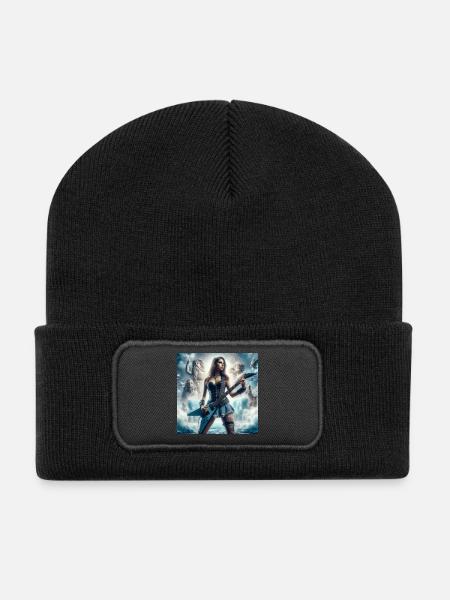 Guitarist with Poseidon - Recycled Patch Beanie - black