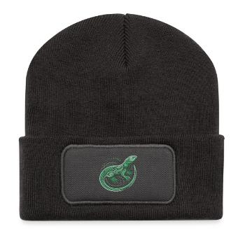 Lizard shades of green, aboriginal motifs, tribal - Recycled Patch Beanie - dark grey - Front