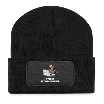 Developer Coden Statement Computer Programmierer - Recycelte Patch Beanie - Schwarz - Vorne