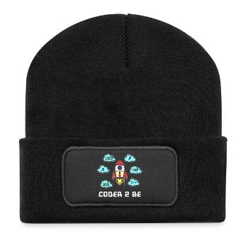 Developer Statement Css Php Java C++ Programmierer - Recycelte Patch Beanie - Schwarz - Vorne