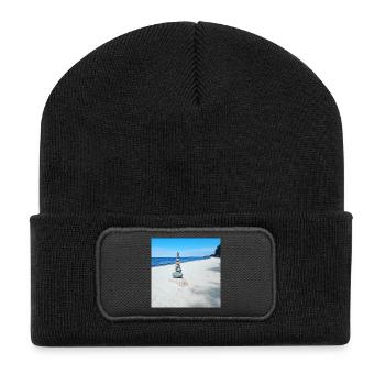 JensJensen - Recycelte Patch Beanie - Schwarz - Vorne