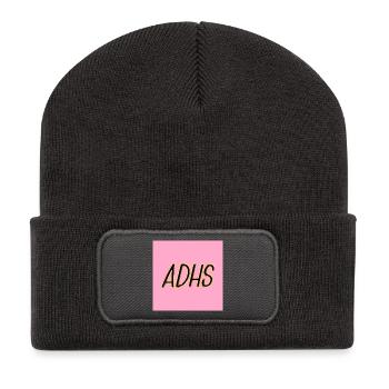 ADHS Psychologie - Recycelte Patch Beanie - Dunkelgrau - Vorne