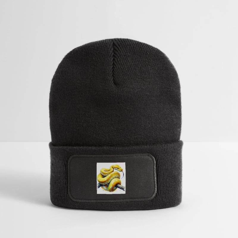 Yellow python Recycled Patch Beanie