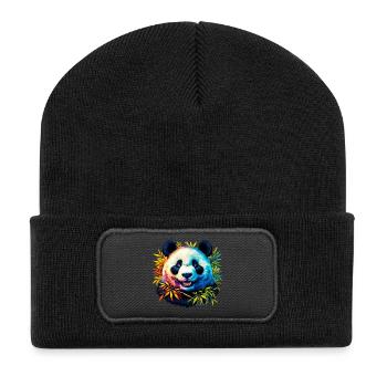 Panda - Recycelte Patch Beanie - Schwarz - Vorne