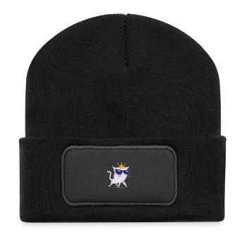 Chat asclépiade - Beanie recyclé à patch - noir - Devant