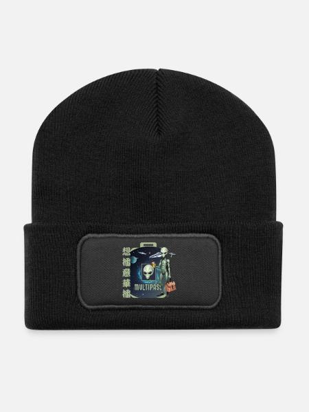 Alien Reisen - Recycelte Patch Beanie - Schwarz