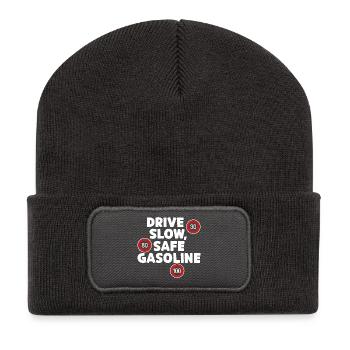 Benzin Zapfsäule Energiespeicher Tanken Statement - Recycelte Patch Beanie - Dunkelgrau - Vorne