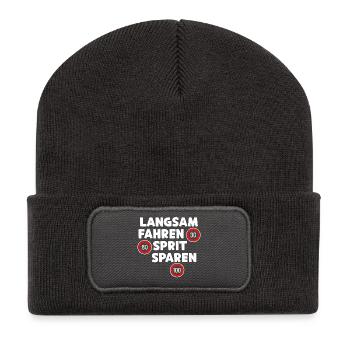 Gas Station Energy Refueling Statement Electricity Drive - Recycled Patch Beanie - dark grey - Front