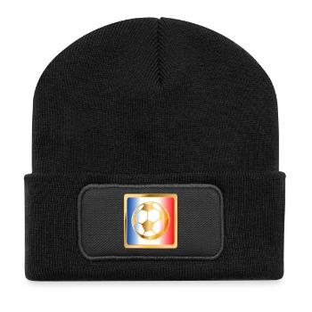 Football Drapeau France Europe - Beanie recyclé à patch - noir - Devant