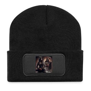 Guitariste et la faucheuse - Beanie recyclé à patch - noir - Devant