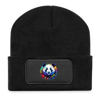 Panda - Recycelte Patch Beanie - Schwarz - Vorne