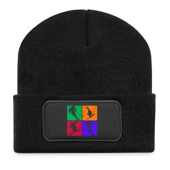 Sports d’hiver Ski Saut à ski Skieurs - Beanie recyclé à patch - noir - Devant