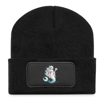 Sirène magique aux couleurs pastel - Beanie recyclé à patch - noir - Devant