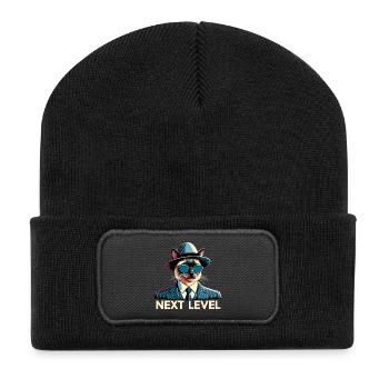 Chat siamois Chat siamois Cadeau de costume de niveau supérieur - Beanie recyclé à patch - noir - Devant