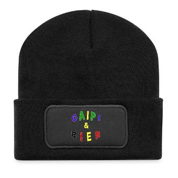 Brasilien Deutsch-Brasilianer Bier Geschenk - Recycelte Patch Beanie - Schwarz - Vorne
