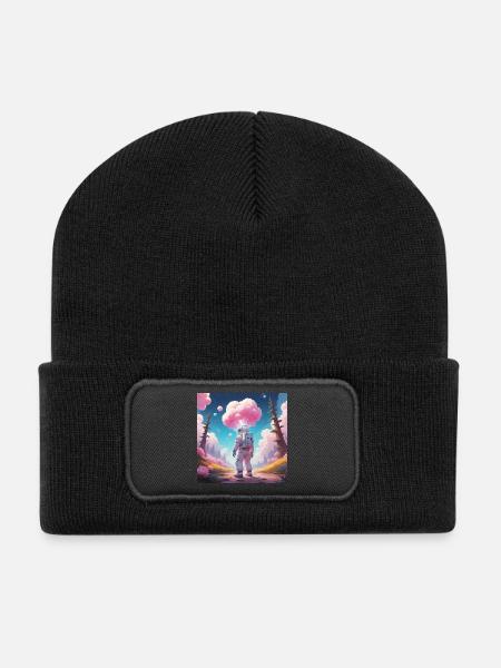 Astronaut on dream planet - Recycled Patch Beanie - black