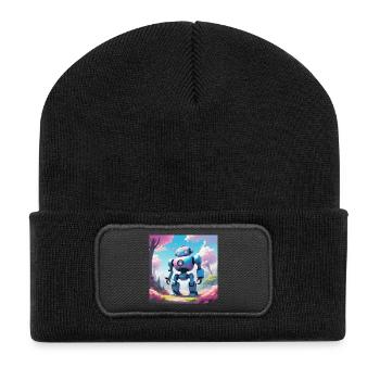 Robot sur la planète de rêve - Beanie recyclé à patch - noir - Devant