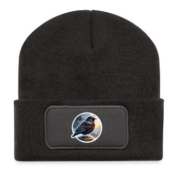 Merle - Beanie recyclé à patch - charbon - Devant