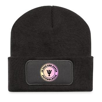 je suis une super psychologue - Beanie recyclé à patch - charbon - Devant
