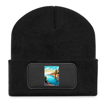 Crète Grèce Affiche de voyage vintage WPA Souvenir - Beanie recyclé à patch - noir - Devant