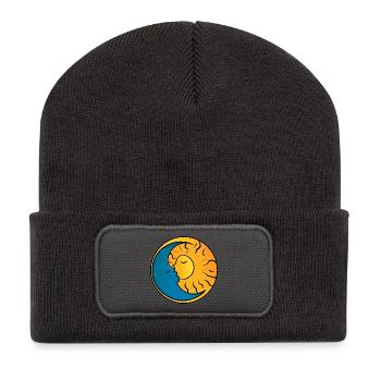 Sonne und Mond - Recycelte Patch Beanie - Dunkelgrau - Vorne