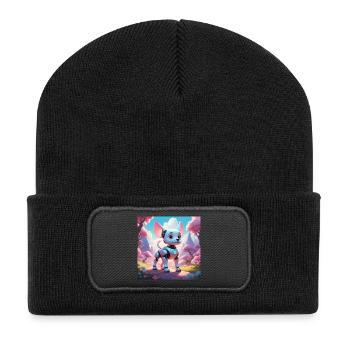 Robodog - Beanie recyclé à patch - noir - Devant