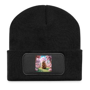 Capybara - Recycelte Patch Beanie - Schwarz - Vorne