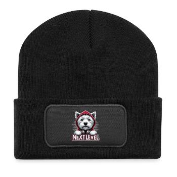 West Highland White Terrier Niveau supérieur Hip Hop - Beanie recyclé à patch - noir - Devant