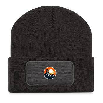 Climbing to the top during sunset - Recycled Patch Beanie - dark grey - Front