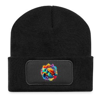 Tortue - Beanie recyclé à patch - noir - Devant