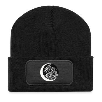 Chinesischer Drache - Recycelte Patch Beanie - Schwarz - Vorne