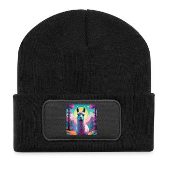 Lama - Recycelte Patch Beanie - Schwarz - Vorne