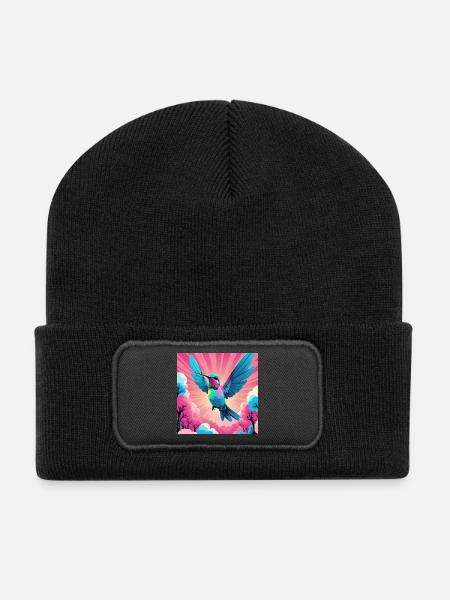 Hummingbird - Recycled Patch Beanie - black