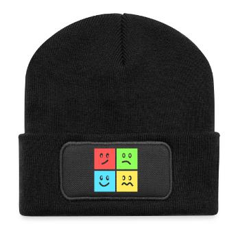 Fun geometric color games - Recycled Patch Beanie - black - Front