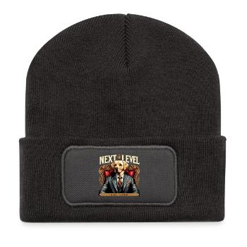Dudley Labrador Anzug Next Level Hund Königssessel - Recycelte Patch Beanie - Dunkelgrau - Vorne
