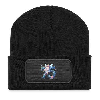 75 Years Fairy Elf Birthday Anniversary Gift - Recycled Patch Beanie - black - Front