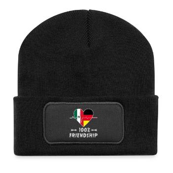 Mexico and Germany 100% friendship - Recycled Patch Beanie - black - Front