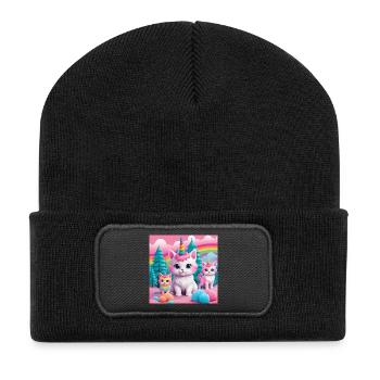 Unicorn Kittens - Recycled Patch Beanie - black - Front