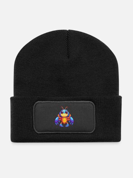 Craw Bunte Kawaii Cartoon Figur Clipart - Recycelte Patch Beanie - Schwarz