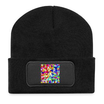 Holographie - Beanie recyclé à patch - noir - Devant