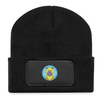 Affenpinscher Dog Cute Kawaii Cartoon Animal Pet - Recycled Patch Beanie - black - Front
