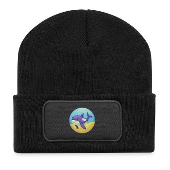 Orca Cute Kawaii Cartoon Clipart Animal Pet - Recycled Patch Beanie - black - Front