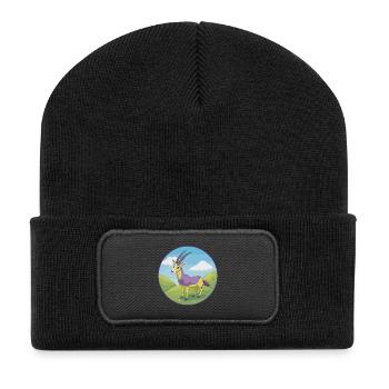 Oryx Cute Kawaii Cartoon Clipart Animal Pet - Recycled Patch Beanie - black - Front