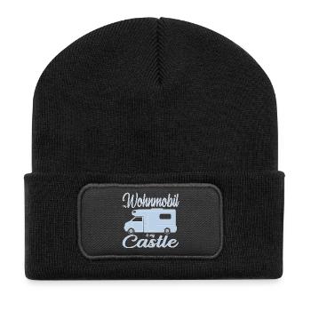 Wohnmobildseign für Abenteurer - Recycelte Patch Beanie - Schwarz - Vorne