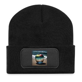pomme - Beanie recyclé à patch - noir - Devant